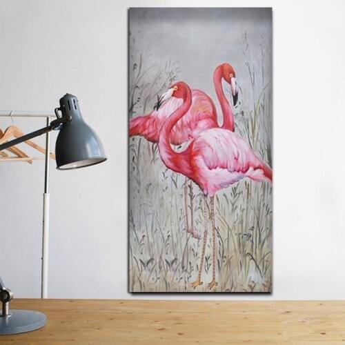 5D Diy Diamond painting Nordic Art pink flamingo full Square round Diamond embroidery Cross stitch picture of RhinestoneZP-1851