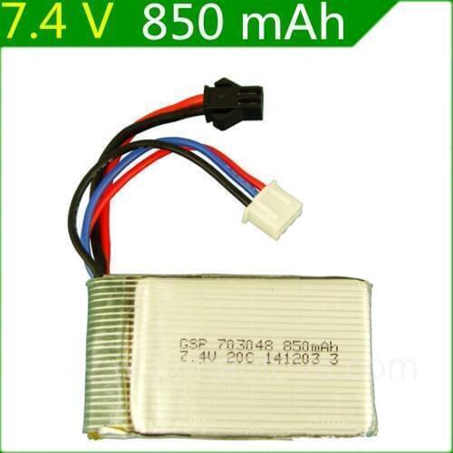 7.4V 850mAH Wholesale remote control aircraft flying saucer aircraft 7.4V 850mAH lithium battery SM plug 703048