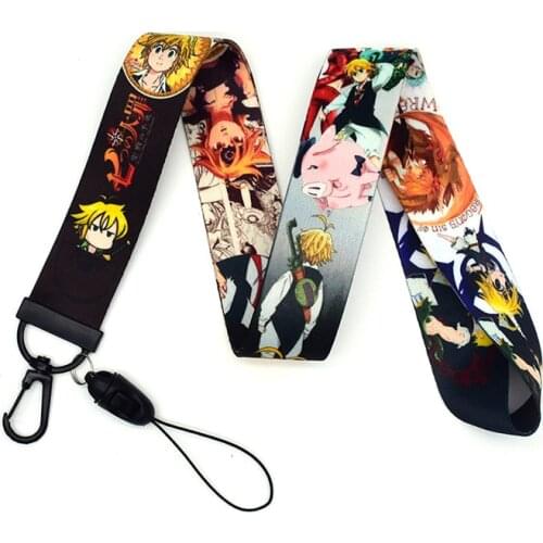 Anime The Seven Deadly Sins Lanyard Keychain Nanatsu no Taizai Mobile Phone Rope ID Lanyards Key Lanyard Neck Straps Jewelry