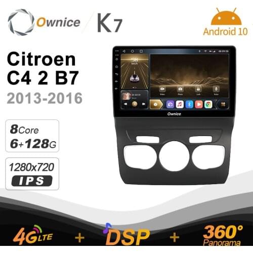 Android 10.0 6G+128G Carplay K7 Car autoradio Multimedia for Citroen C4 2 B7 2013 - 2016 radio system unit 360 Panorama 4G LTE