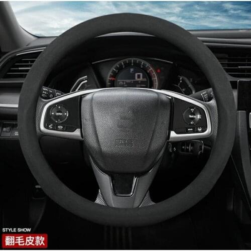 CAR suede leather Steering-wheels Cover 38cm 15" for honda Accord Amaze Brio City Grace Fit Jazz Insight Inspire Legend BRV br-v