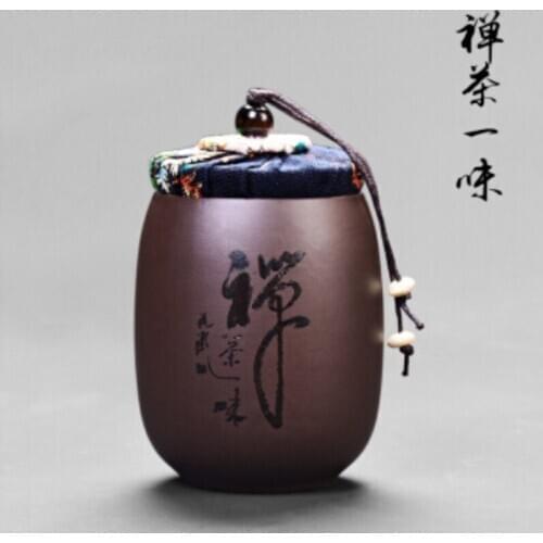 Tea Caddies Purple Kung Fu Tea set jars Caddy Ceramic Sealed Jar Original Mine Set Purple Sand Box