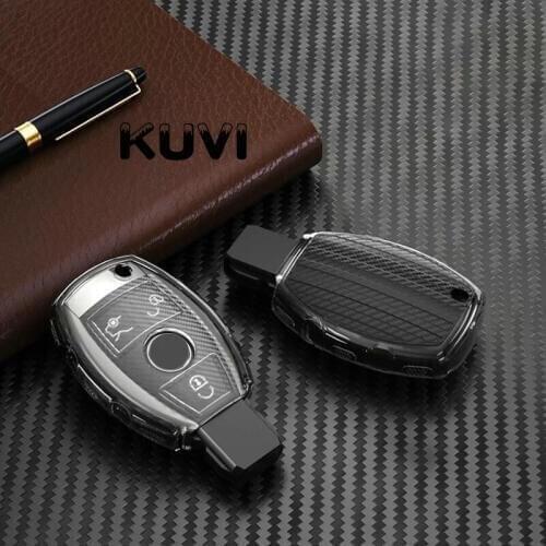 TPU Carbon Grain Car Key Case Cover Shell Holder For Mercedes Benz A B C E GL S GLA GLK CLS Class AMG W204 W205 W212 W463 W176
