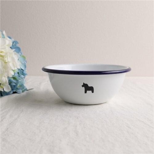 Exported to Japan Japanese Pony Childrens Bowl Thickened Enamel Salad Bowl Popcorn Dessert Bowl