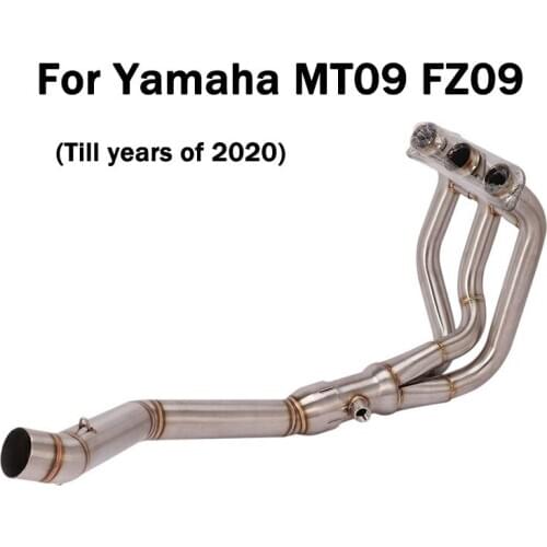For Yamaha MT09 FZ09 Motorcycle Front Header Exhaust Connecting Link Pipe Stainless Steel Slip On 51mm Modified