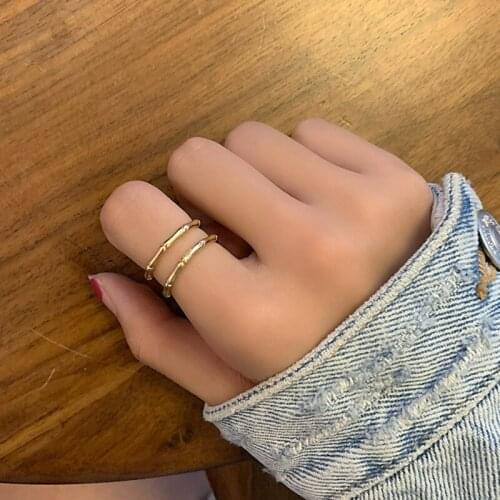 Character Double Layers Bamboo Wedding Ring Fashion Open Women Rings
