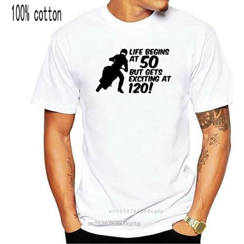 Life begins at 50 T-shirt birthday biker petrolhead 50th celebration party 4783