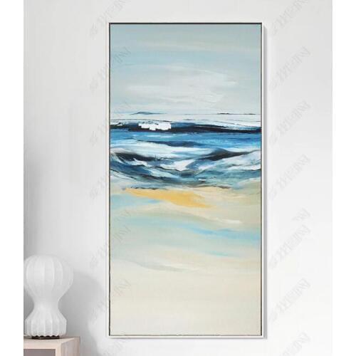 HD Printed Modern Simple Abstract Sea Waves Canvas Painting Picture Wall Art Wall Pictures For Living Room Home Decor No Frame