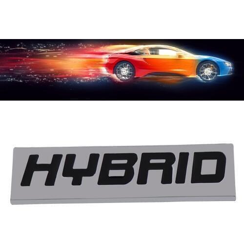 Chrome Black HYBRID Auto Engine for Fender Trunk Lid Emblem Decal Badge Sticker