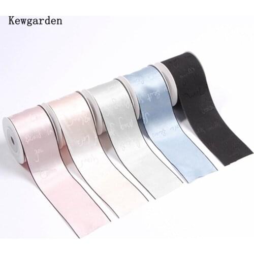 Kewgarden 1-1/2" 38mm Smooth Printed Letter Ribbon Handmade Sewing Crafts DIY Make Hairbow Accessories Gift Packing 10 Yards