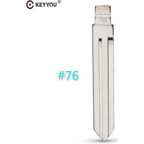 KEYYOU 10 pcs/lot Metal Blank Uncut Flip KD Remote Key Blade Type #76 for Geely Englon Jinggang NO. 76 Blade