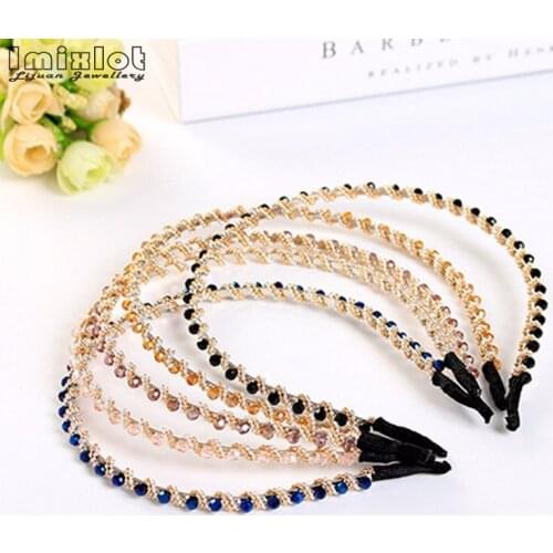 Korean Fashion Crystal Rhinestone Hair Band for Women Girls Hair Hoop Elastic Hair Ornaments Headdress Hair Accessories