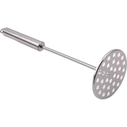Stainless Steel Potato Masher Solid Color Metal Food Masher Vegetable Masher Potatoes Mud Pressure Mud Potatoes Crusher