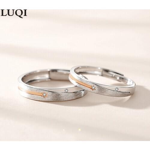 Fashion Couple S925 Silver ColorZircon Meteor Personality Adjustable Ring Love Anniversary Gift J78