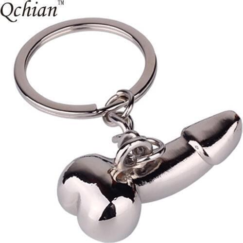 Male Genitalia Key Chain for Lovers Metal Sexy Dick Penis Keyring Individual Keychains Woman Gifts Man Cock Car Key Ring Holder