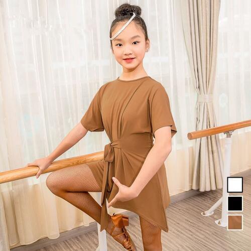 Latin dance clothing childrens practice clothes short-sleeve performance standard dress