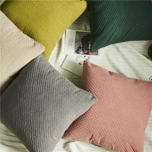 Solid Velvet Pillowcae 45x45cm Cushion Cover Throw Pillow Covers Decorative Cushions Sofa Couch Gray Pink Blue Sofa Home Decor