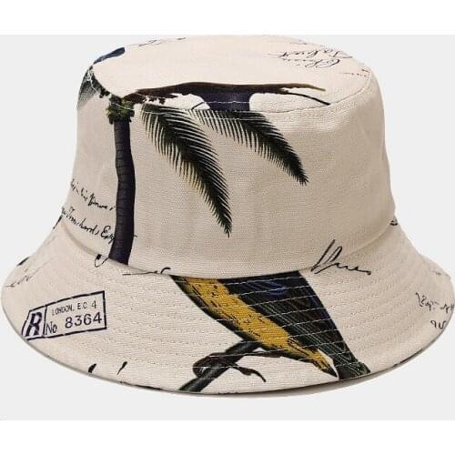 Cotton Print Bucket Hat Fisherman Hat Outdoor Travel Sun Cap Hats for Men and Women 319
