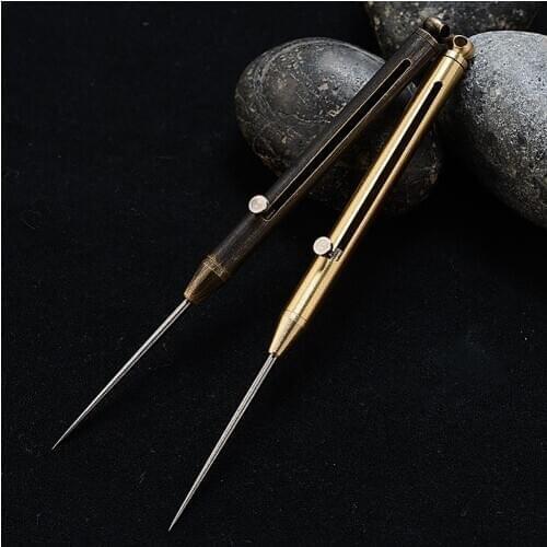 Portable Metal Rust-proof Spring Retractable Push-Pull Design Toothpick Fruit Fork Toothpick Picnic Gadgets Camping Accessories