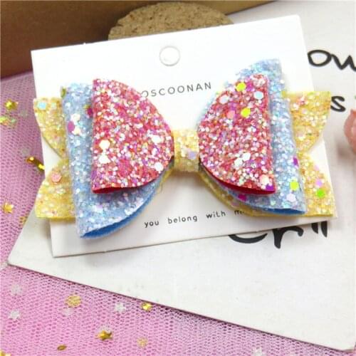 1PCS Cute Three Layers Sequin Bows Elastic Hair Bands Hairpins 2020 Scrunchie Creativity Korean Hair Accessories For Baby Girl