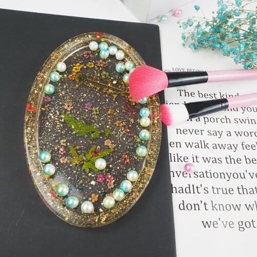 DIY Fish Scale Oval Fruit Disc Tray Silicone Mold UV Epoxy Resin Cup Pad Containing Mold Jewelry Made up Storage Decor Mould