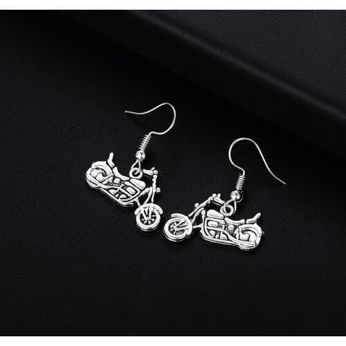 Trendy Vintage Motorcycle Shape Dangle Earrings for Women Girl Retro Drop Earrings Cute Small Object Earring Jewelry Bijoux