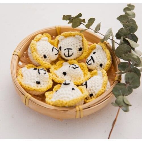 1pc Crochet Beads Cartoon Wooden Crafts DIY Beads For Pacifier Chain Baby Rattle Beads Jewelry Crib Knitting Bead Kids Teether