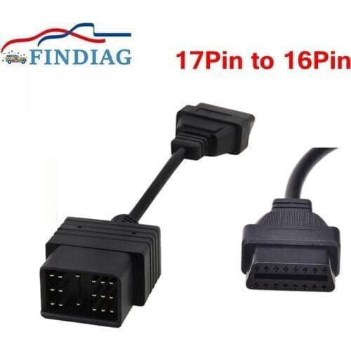 10pcs 15pcs/lot For Toyota 17Pin OBD2 Diagnostic Cable 17Pin Male Connector to 16Pin Female Adapter OBD2 Extension Cable