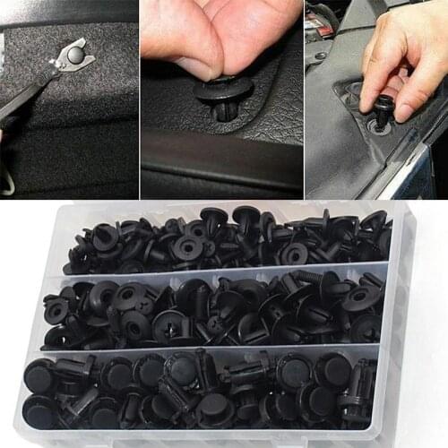 160pcs Mixed Auto Fastener Clip Car Body Plastic Fastening Kit Rivet Bumper Door Trim Panel Retainer Fastener Kit Car Accessorie