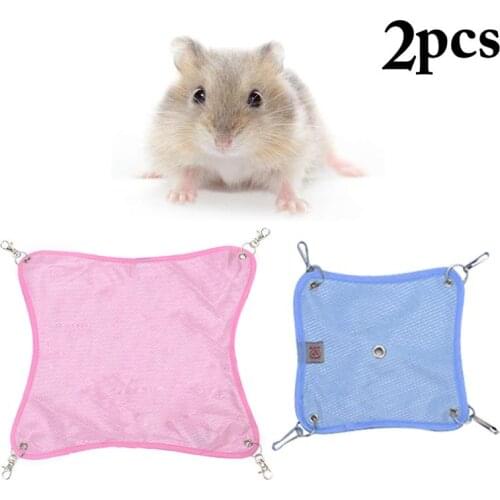 2 PCS Summer Breathable Mesh Hamsters Hammock Pets Hamster Chinchilla Rats Cage Hanging Swing Sleeping Bed Small Animal Supplies