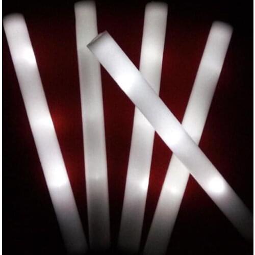 30 Pcs Light-Up Foam Sticks LED Soft Batons Rally Rave Glow Wands Multicolor Cheer Flashing Tube Concert for Festivals C5AA