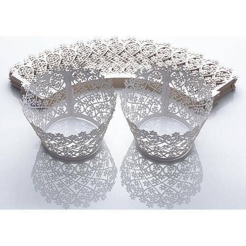 50pcs Flower Little Vine Laser Cut Cupcake Wrapper Liner Baking Cup For Home Wedding Decor Birthday Christmas Party Supplies