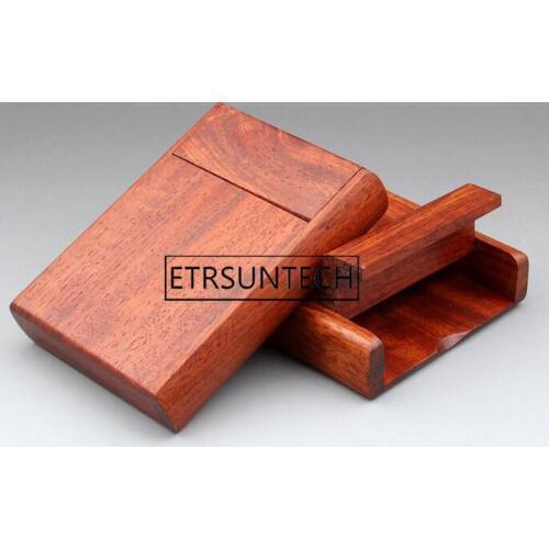 50pcs Vintage Style Rosewood Wooden Cigarette Case Smoking Accessories Wood Cigarette Box Holder