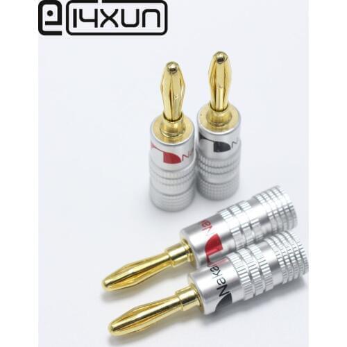 8Pcs High Quality 4mm Nakamichi Speaker Banana Plug for Video 24K Speaker Copper 4mm Banana Audio Connector