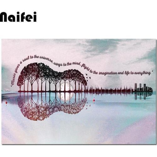 Diamond embroidery Cartoon landscape diamond painting night city full square round diamond mosaic rhinestone home wall decor art