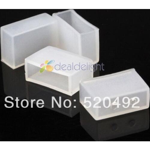 Free Shipping 100pairs/lot 10mm Silicone End Cap for 8mm 3528 IP67 IP68 LED Tube Strip With 2pin hole