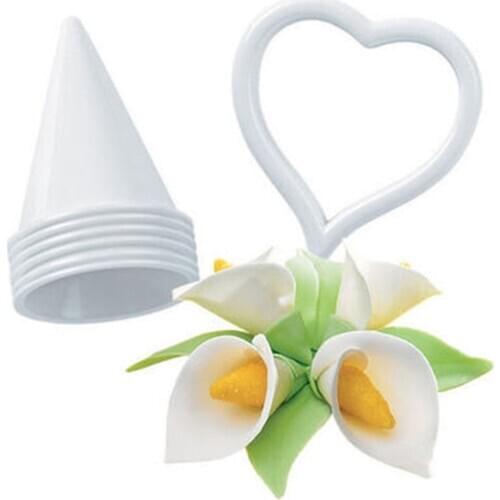 Free Shipping 6Pcs/Set Icing Fondant Cake Decorating Calla Lily Flower Cookie Cutter Mold Diy Set Bakeware Tools A620