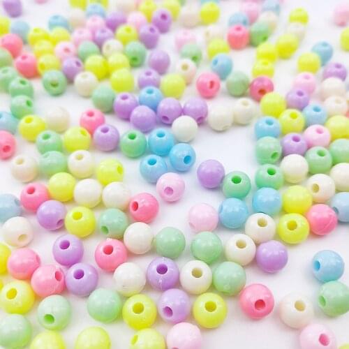 100pcs 6mm/8mm Acrylic Beads Spacer Necklace Bracelet Imitation Pearls Round Loose Bead DIY Handmade Jewelry Making Accessories