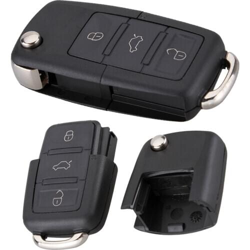 Black 3 Buttons Smart Remote Replacement Key Case No Chip Fit for Passat / Volkswagen B5