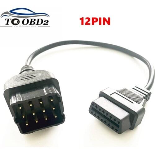 For GAZ 12Pin To OBD2 OBDII 16Pin Male to Female Heavy Duty Truck cable for GAZ 12 PIN OBD Connector Adapter Cable