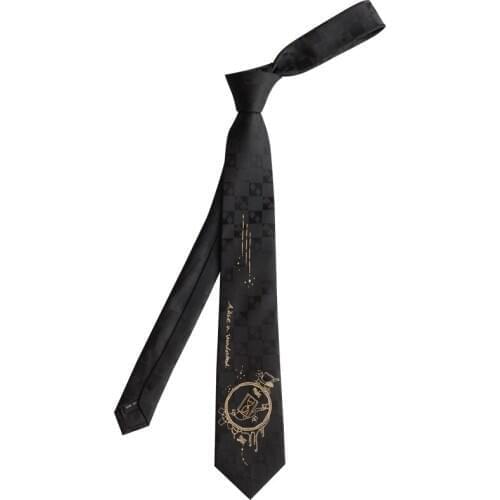 Free shipping New Mens male fashion Original design Alice bronzing black tie embroidery square grass flower rabbit necktie