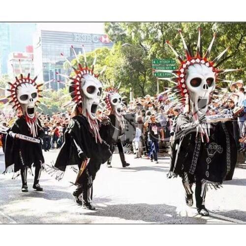 Halloween monster masks Bar nightclub ethnic style show gogo collar dance Indian mask DS headwear