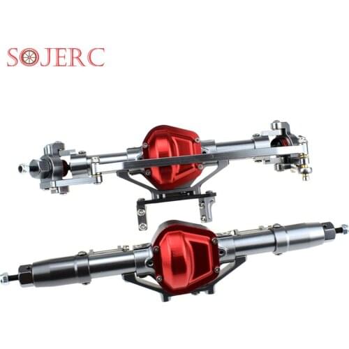 SOJERC 1/10 Crawler Axle, Aluminum Alloy Front and Rear Axle for Axial SCX10 RC Crawler Car (Titanium)