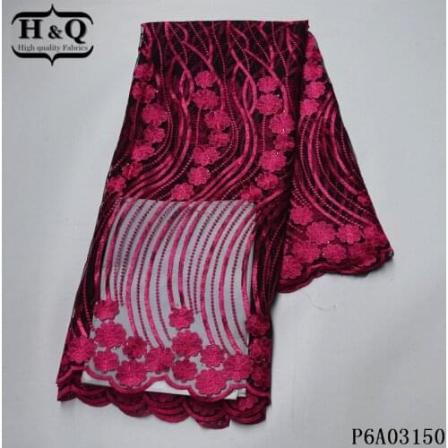 H&Q newest french net lace fabric with stones 2021 high quality embroidery african tulle laces nigerian mesh fabrics 5 yards/pcs