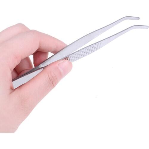 Stainless Steel Aquarium Cleaning Tools Elbow Tweezers Anti-static Hand Tool Clear Clip Tool 12.5/14cm/16cm/18cm/20cm/25cm/30cm