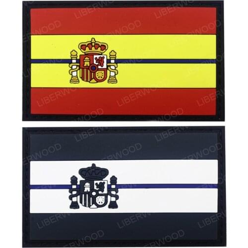Spain National Flag 3D Rubber PVC Army Patches For Clothing Military Emblem Appliques Badges parches bordados para la ropa