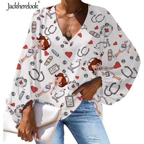 Jackherelook Harajuku Blouse for Womens Cute Cartoon Nursing Designer Plus Size Female Top Shirts Summer/Spring Woman Clothing