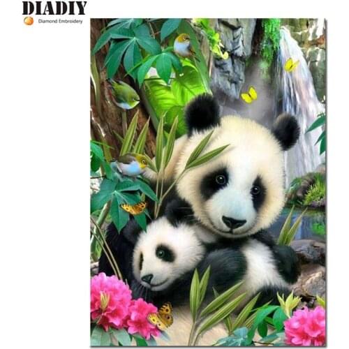 Full Square&round drill 5D DIY Diamond embroidery panda Diamond Painting Cross Stitch Rhinestone Mosaic decor gift