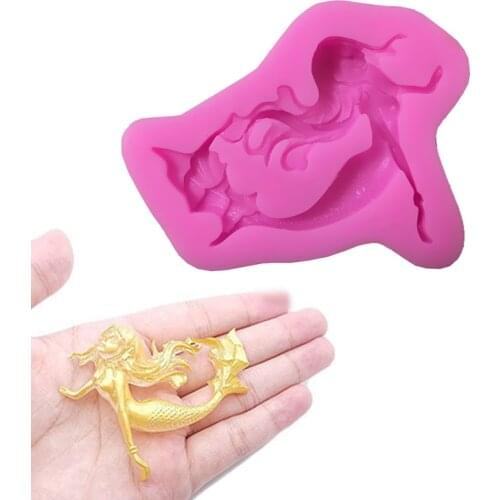 Classic Mermaid Silicone Fondant Cake Mold Chocolate Molds Pastry Pudding Ice Cube Mould Baking Cake Wedding Decoration Tools