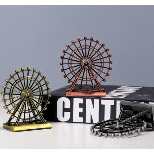 Ferris Wheel Alloy Model Retro Vintage Office Decor Photography Props Living Room Wine TV Cabinet Decorations GQ